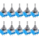 Taiss 10pcs DPDT Mini Toggle Switch - 6-Pin 3 Position 6 Pin ON/Off/ON-A 