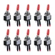 DMWD 10pcs Mini Latching Toggle Switch ON/Off SPST 3 Pins 2 Positions with Pr...