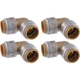 SharkBite Max 3/4 Inch 90 Degree Elbow, Pack of 4, in., 4 Pack, Brass 