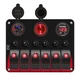 FXC Waterproof Marine Boat Rocker Switch Panel 6 Gang with QC3.0 USB & Type-C...