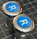 QTY 2 - 1 LOT  AB ALLEN BRADLEY 800FM-R611 22MM PUSH BUTTON BLUE w/R