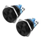Daiertek 16MM Momentary Push Button Switch 12V 5A Screw Terminals Waterproof Bla