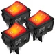 DaierTek 30A 250V KCD2 KCD4 Rocker Switch DPST 4 Pin Red Lighted 125V, 