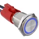 APIELE 10 Amp 19mm Latching Push Button Switch 12V SPST LED Waterproof Blue 