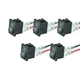 FILSHU 5pcs Mini Rocker Switch with Wires,UL List 12V 20A BLACK BUTTON, Black 