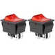 QTEATAK KCD4 2Pcs DC 12V-24V 30A DPST 4-Pin 2 - Standard, Red