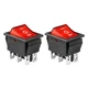 QTEATAK 2Pcs AC 20A/125V 15A/250V DPST 6 Pins 3 ON-OFF-ON / Pins, Red 