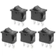 QTEATAK 5Pcs On/Off/On Boat Toggle Rocker Switch 3 Pin 3 Position Snap Black 