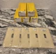 Lot of (5) Hubbell HBL1385I SPDT 3-Position 20A Ivory Switches w/covers - NEW