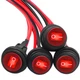 mankk 4PCS Waterproof Rocker Switch 12V Round Toggle SPST 3 Pin ON Red 