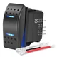 Nilight Waterproof Rocker Switch Toggle ON Off ON Switch DPDT 7Pin 12V 24V