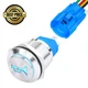 DaierTek Horn Button Switch 12 Volt Momentary Push 16mm, Blue 