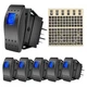 6PCS Rocker Switches 12 volt 4Pin SPST 20A/12V 10A/24V ON/Off Set with Night ...
