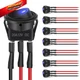 Nilight 8PCS 12V 20A Round Toggle Switch + Wires, 8Pcs Universal 