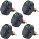 Twidec/5Pcs LED Lighted Rocker Switch Toggle 12V 30A SPST 3 Pin On-Off green 