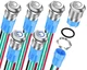 DaierTek 12mm Latching Push Button Switch 12V LED Blue Waterproof ON Silver 