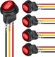 Nilight 5Pcs Waterproof round Rocker Toggle Red LED Switch 12V 20A 3 Pin on off