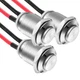 Gebildet 3 Pcs 12mm Prewired High Head Waterproof Push Button SS-Latching 