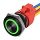 APIELE 10 Amp 22mm Momentary Push Button Switch 12V Angel Eye LED Green