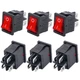 Twidec/6Pcs Rocker Switch AC 6A/125V 10A/250V DPST 4 Pins 2 Position ON/Off... 