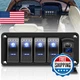 RVZONE 4 Gang IP68 Waterproof Boat Rocker Switch Panel DC 12-24V LED Digital Vol