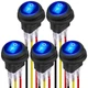 DaierTek 12V Waterproof Round Rocker Switch Blue LED Lighted UL Listed ON Off...