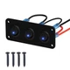 RVZONE 3 Gang Rocker Toggle Switch Panel, DC 12V 20A Blue LED