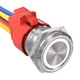 APIELE 22mm Latching Push Button Switch 110V-220V AC 22mm, Silver Shell-White