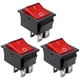 mxuteuk 3pcs AC110V/120V Rocker Switch DPST ON-Off 4 Pin Red Light... 