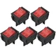 Daiertek 12V 30A Rocker Switch 4 Pin Red LED Lighted Rocker Toggle Switch DPST H