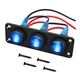 Nilight 3Gang 3Pin Pre-wired Toggle Switch Panel Blue
