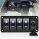 RVZONE 4 Gang IP68 Waterproof Boat Rocker Switch Panel DC 12-24V LED Digital Vol