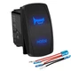 DaierTek 12V Horn Button Momentary Rocker Switch Blue LED 12 Volt Ranger