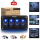 Nilight - 90109D 4 Gang Aluminum Rocker Switch Panel Toggle Dash 5 Pin On/Off Pr