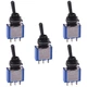 5 x 5632AG APEM Black On-(on) Momentary 6.35mm Miniature Toggle Switch SPDT 4A