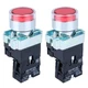 DMWD 2PCS 22MM Momentary Lighted Push Button Switch Start Red(1NC) with Light