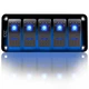 FXC Rocker Switch Aluminum Panel 5 Gang Toggle Switches Dash 5 Pin ON/Off 2 L...