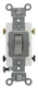 Leviton 20-Amp, 120/277-Volt, Toggle Double-Pole AC Quiet Switch, Gray 