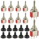 HUAREW Momentary Toggle Switch with Waterproof Cap Mini Miniature 3 Pins 3... 