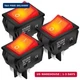 DaierTek 30A 250V KCD2 KCD4 Rocker Switch DPST 4 Pin Red Lighted 120V Rocker Tog