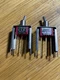 A lot of TWO (2) C&K 7101 Toggle Switch SPST 0.4VA with 1 inch spacer, PCMT