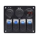 Garfour Boat Switch Panel Aluminium Panel with 12V Voltmeter Type-C and QC3.0USB