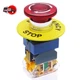 mxuteuk 22mm 110/120V LED Light Red Mushroom Emergency Stop Push Button Switch I