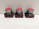 LOT OF 3 NEW OLD STOCK! SIEMENS RED FLUSH MOMENTARY PUSH BUTTONS 3SB02-PFR