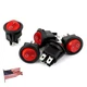 US Ship 5pcs AC 16A 250V DPST ON/Off 4 Pins Round Rocker Boat Switch Red KCD1...