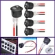 Twidec/5Pcs 12V Round Rocker Switch AC 6A/250V 10A/125V SPST 2 Pin 2 Position ON