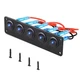 VonSom 12V Rocker Switch Panel Circuit Breaker Waterproof 5 Gang 3 Pin On/Off...