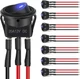 Nilight 8PCS 12V 20A Round Blue Toggle LED Rocker Switch On-Off Control SPST 3Pi